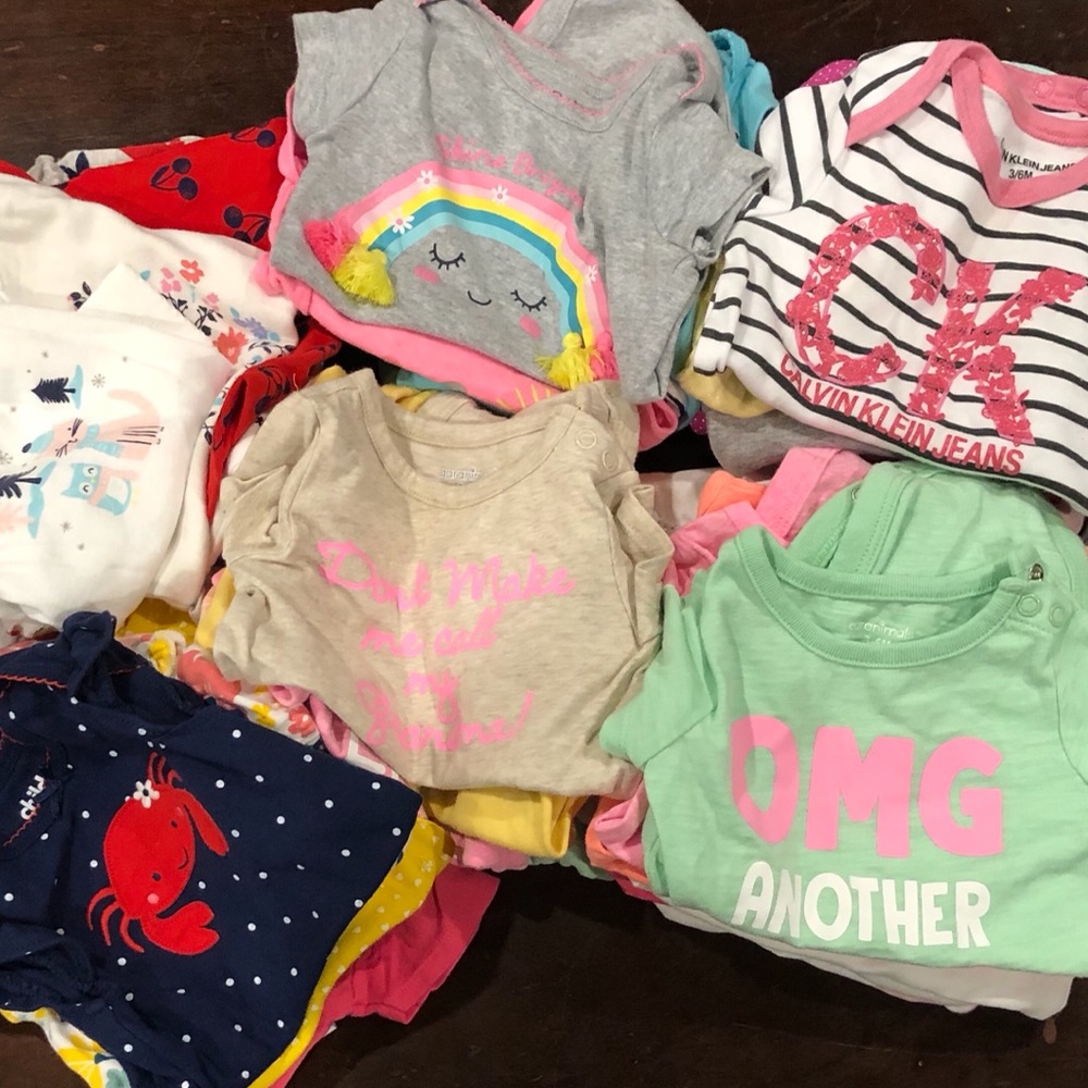 30 pc Lot of Baby Girl Onesies Sz 3/6M